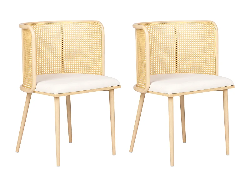 Lot de 2 chaises de salle à manger KOBUK Métal Marron clair