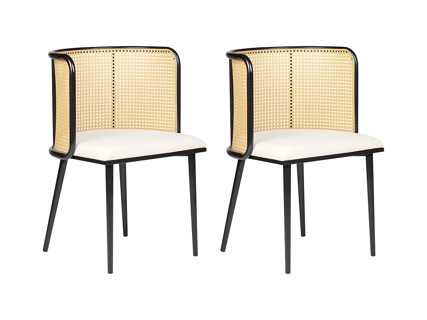 Lot de 2 chaises de salle à manger KOBUK Métal Noir