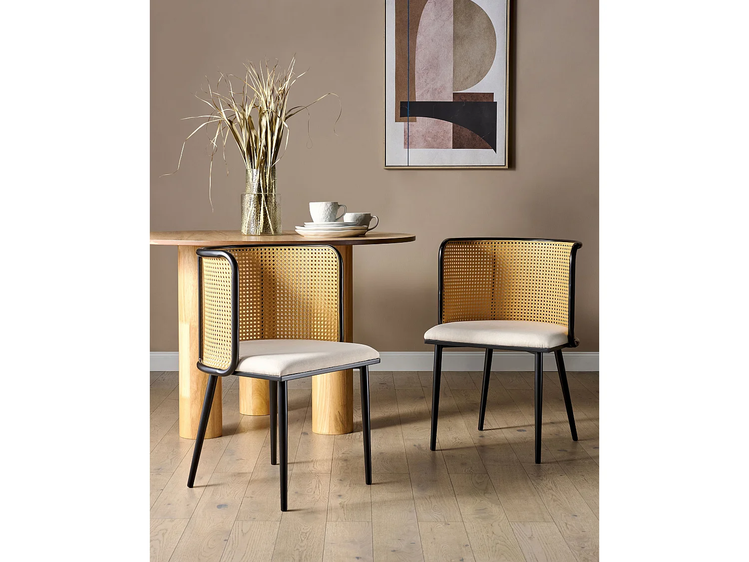 Set van 2 eetkamerstoelen KOBUK Metaal Zwart