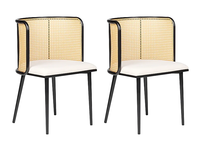 Lot de 2 chaises de salle à manger KOBUK Métal Noir
