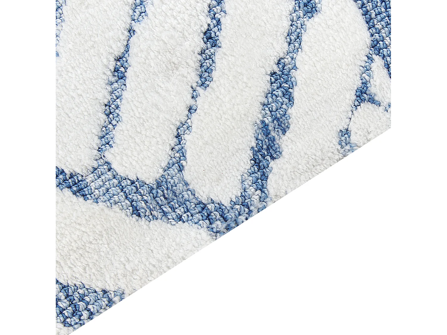 Vloerkleed polyester wit/blauw 300 x 400 cm MARGAND