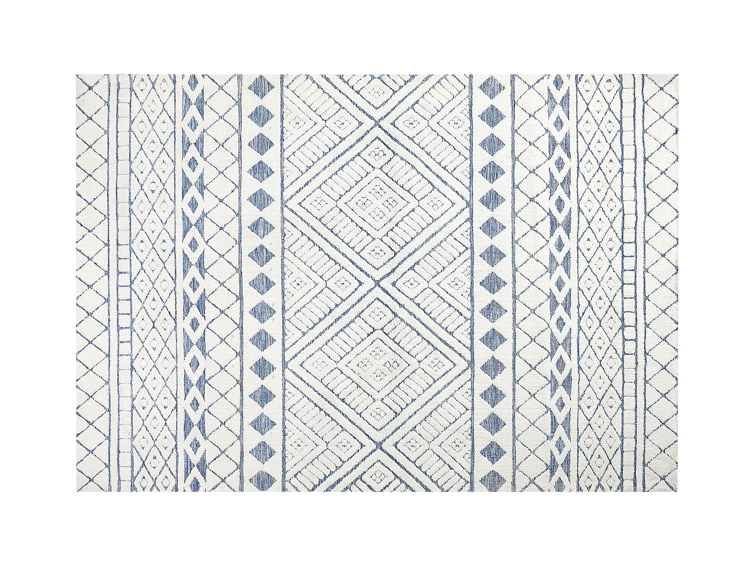 Vloerkleed polyester wit/blauw 160 x 230 cm MARGAND
