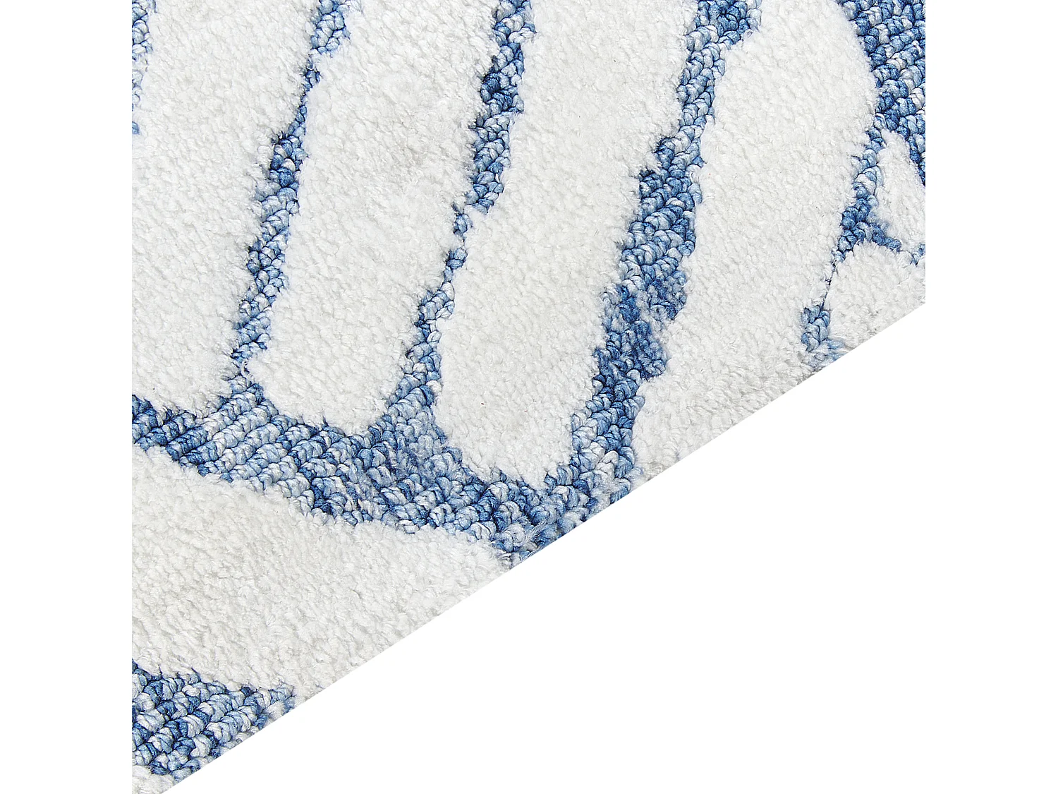 Vloerkleed polyester wit/blauw 160 x 230 cm MARGAND