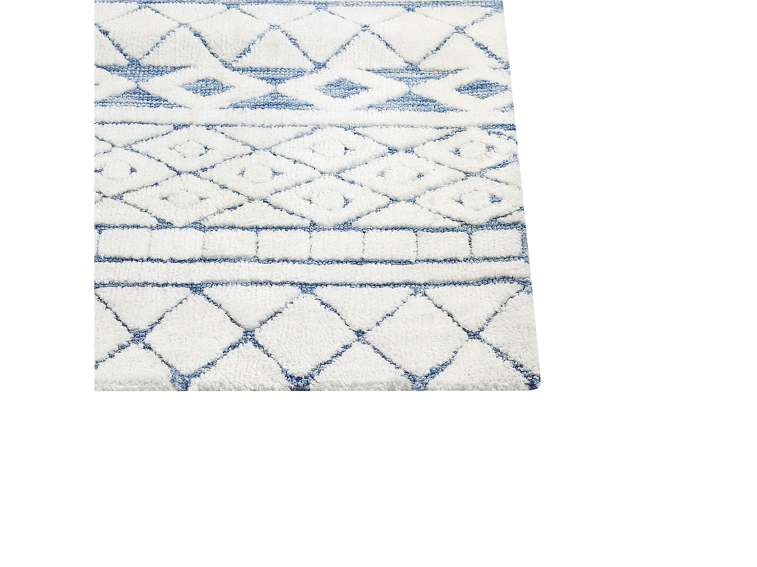 Vloerkleed polyester wit/blauw 160 x 230 cm MARGAND