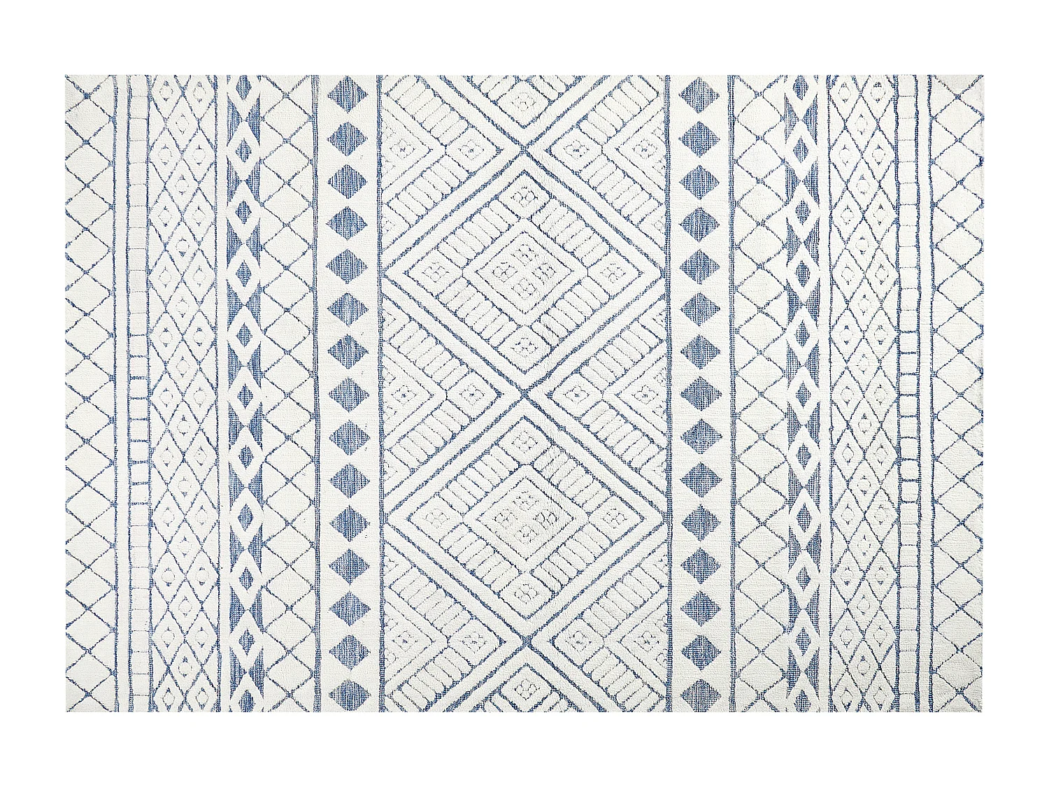 Vloerkleed polyester wit/blauw 160 x 230 cm MARGAND