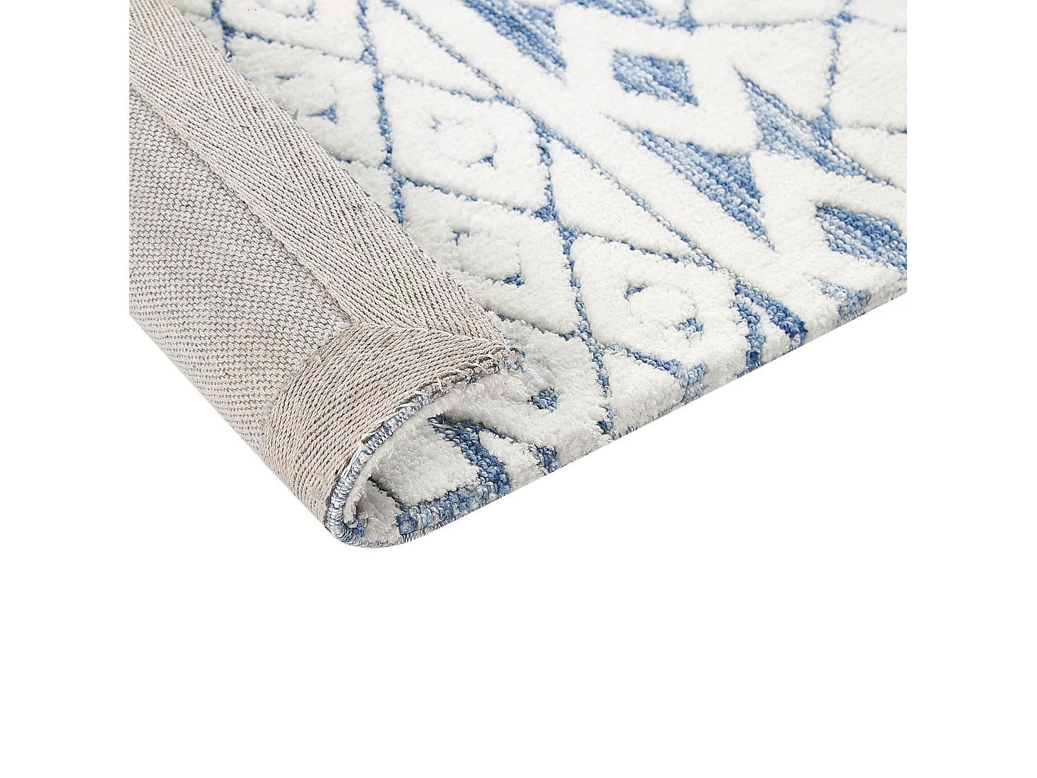 Vloerkleed polyester wit/blauw 160 x 230 cm MARGAND