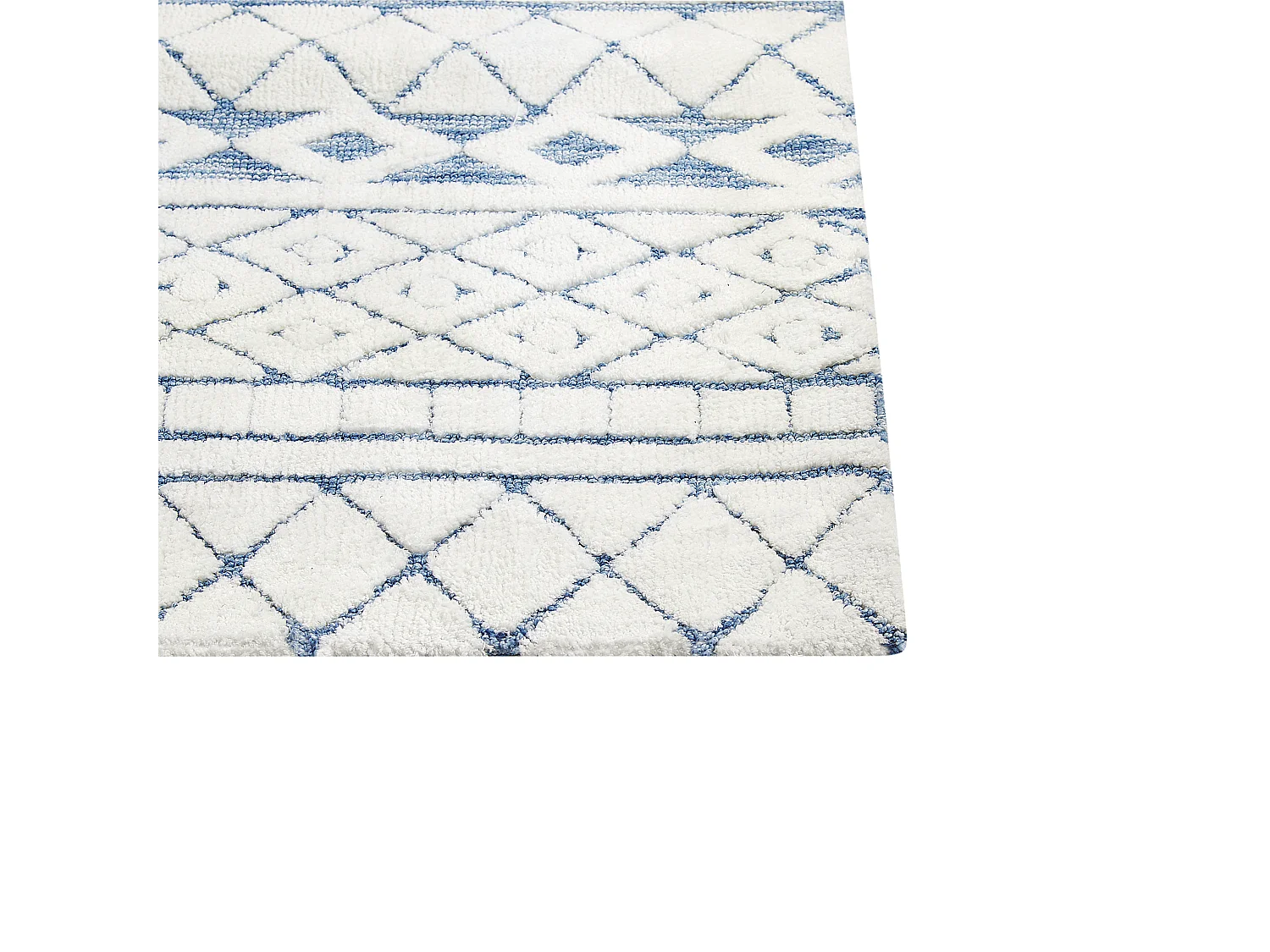 Vloerkleed polyester wit/blauw 160 x 230 cm MARGAND