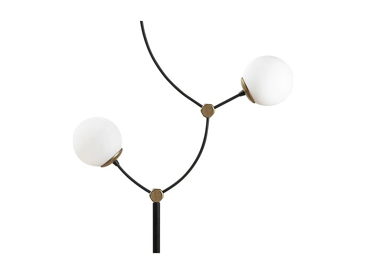 Lampadaire Mosoma 3 bras en métal et sphères en verre H151cm 3xE27 - Noir
