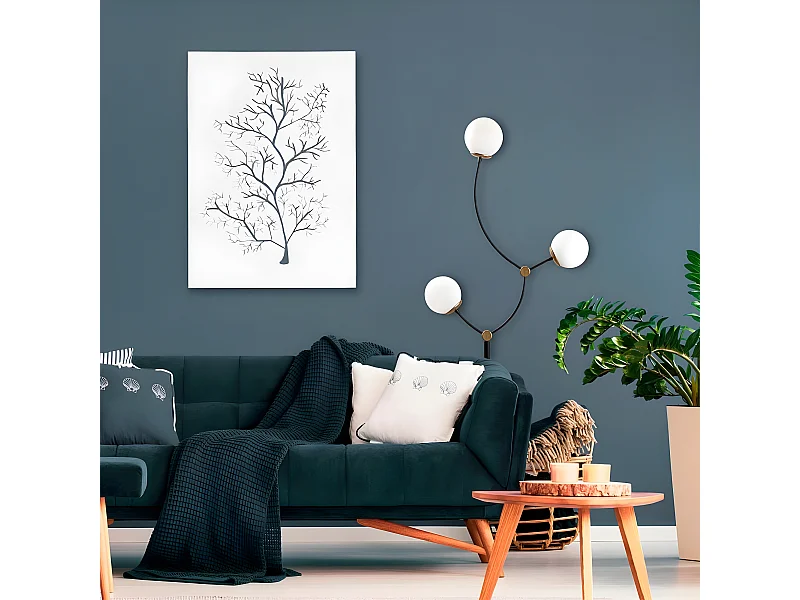 Lampadaire Mosoma 3 bras en métal et sphères en verre H151cm 3xE27 - Noir