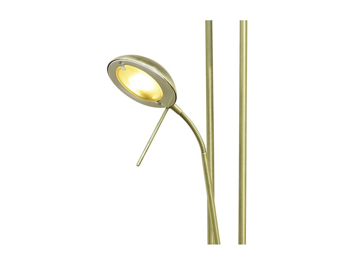 Lampadaire LED  et liseuse orientable Olimpia 18W+5W H180cm - Cuir