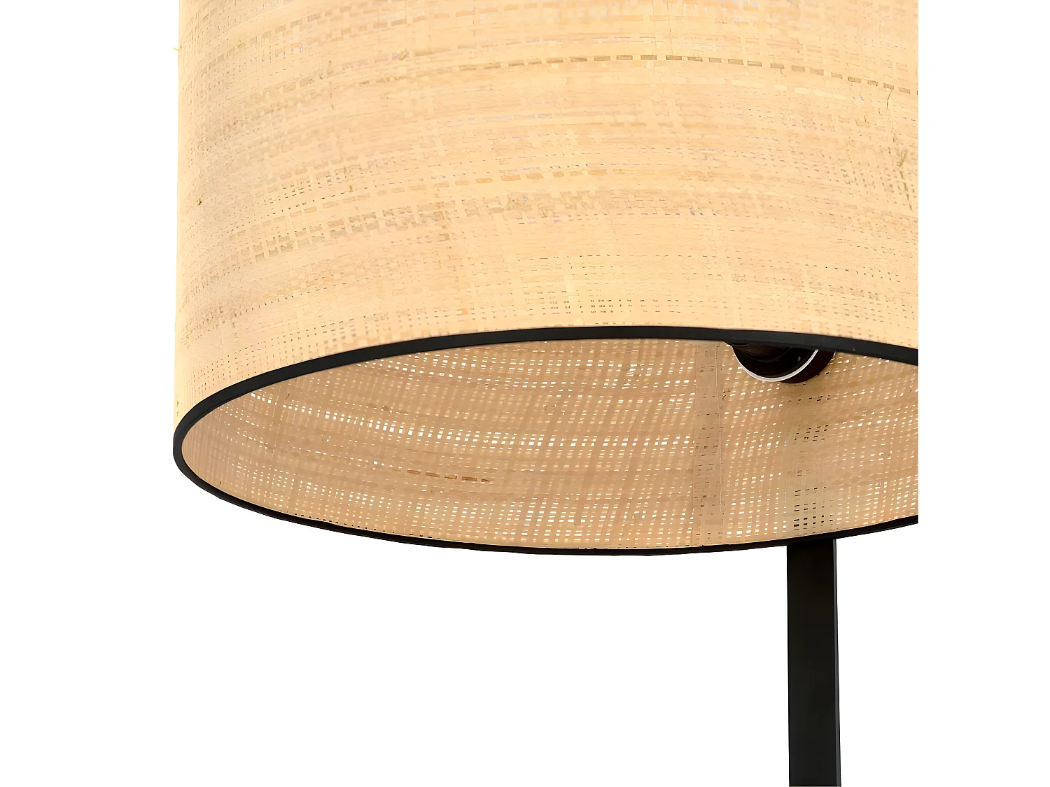 Lámpara de pie Estela estilo natural de metal con pantalla de ratán H157cm 1xE27 - Beige