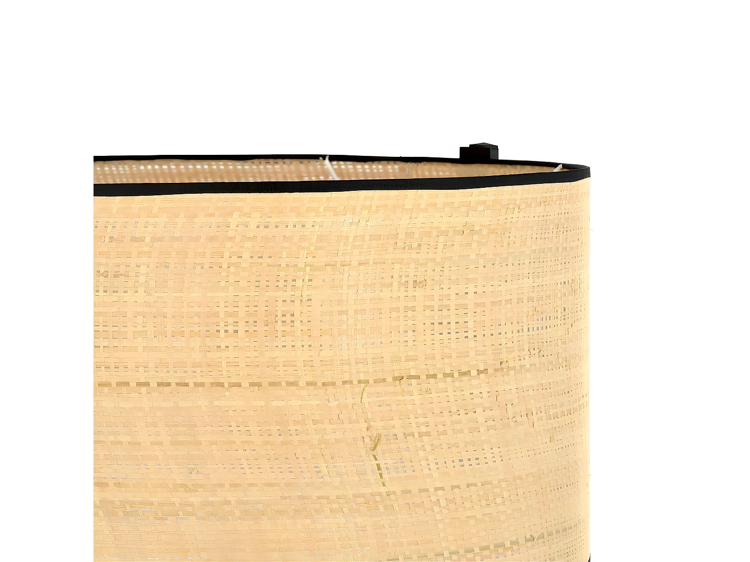 Lampadaire Estela en métal style naturel avec abat-jour en rotin H157cm 1xE27 - Beige