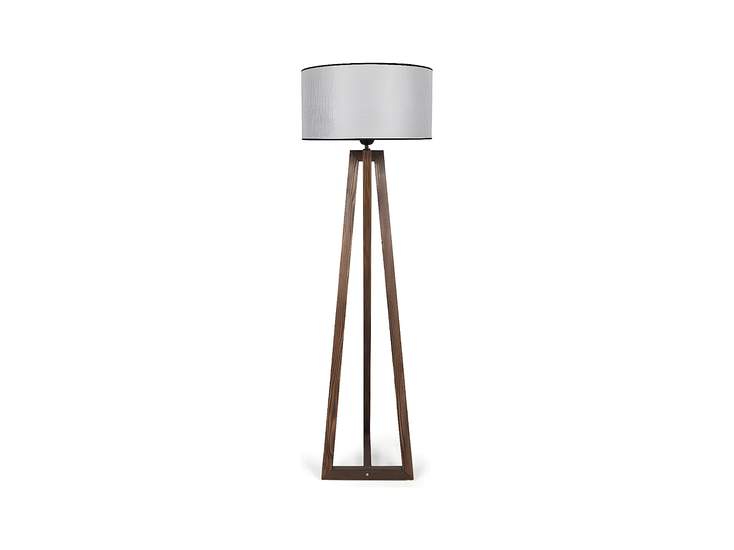 Vloerlamp Nacor met houten structuur en stoffen lampenkap H166cm 1xE27 - Grijs