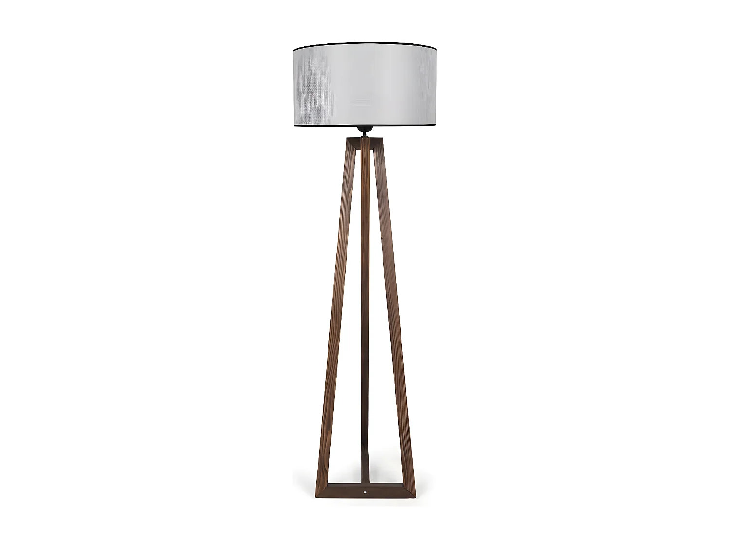 Nacor vloerlamp met houten structuur en stoffen kap H166cm 1xE27 - Grijs