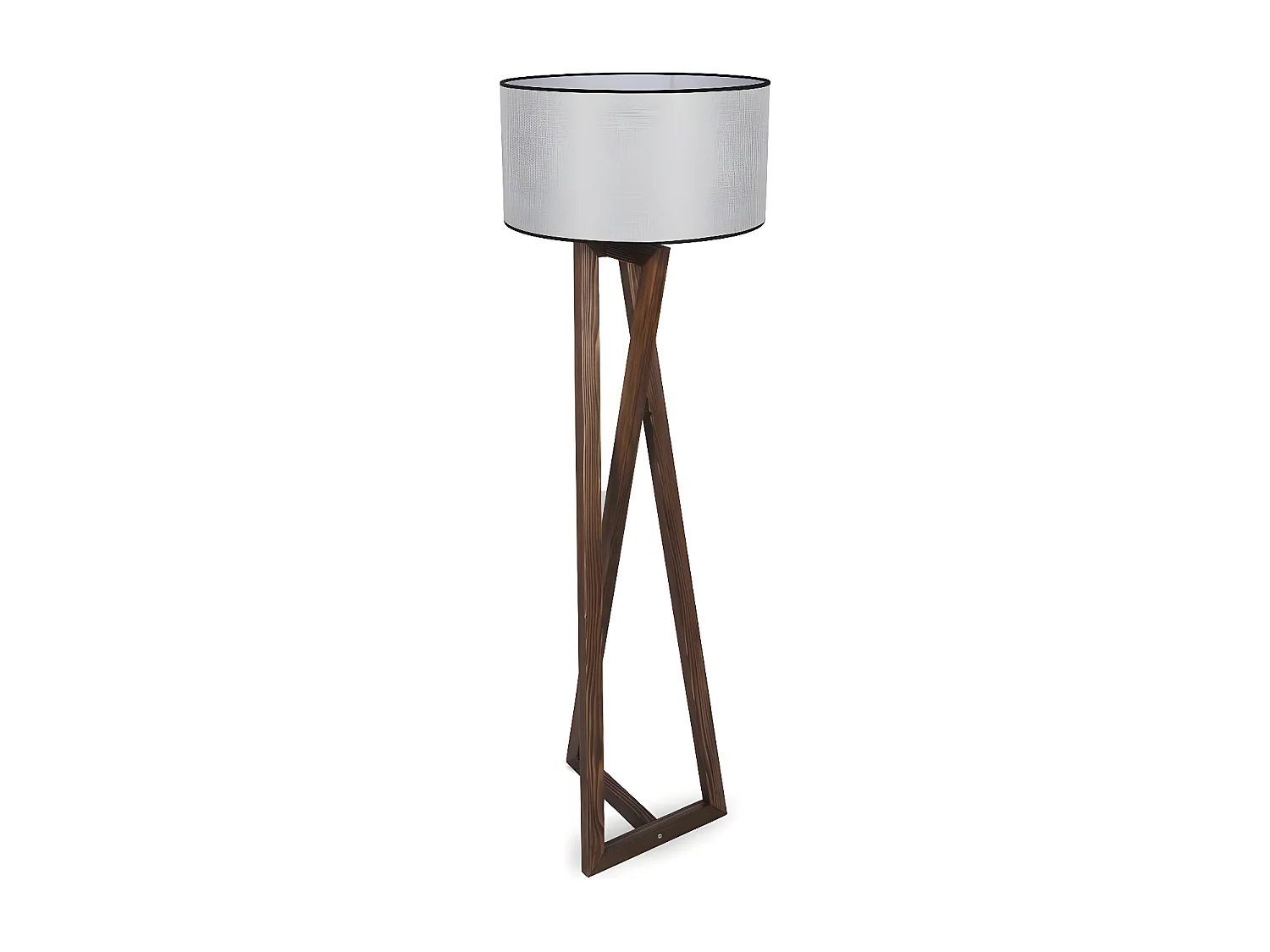 Nacor vloerlamp met houten structuur en stoffen kap H166cm 1xE27 - Grijs