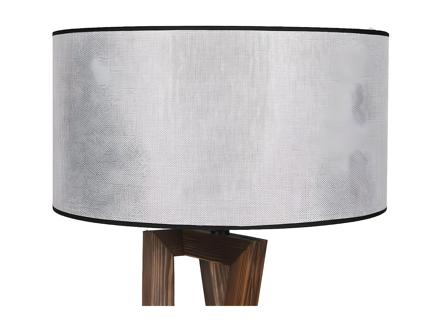 Nacor vloerlamp met houten structuur en stoffen kap H166cm 1xE27 - Grijs