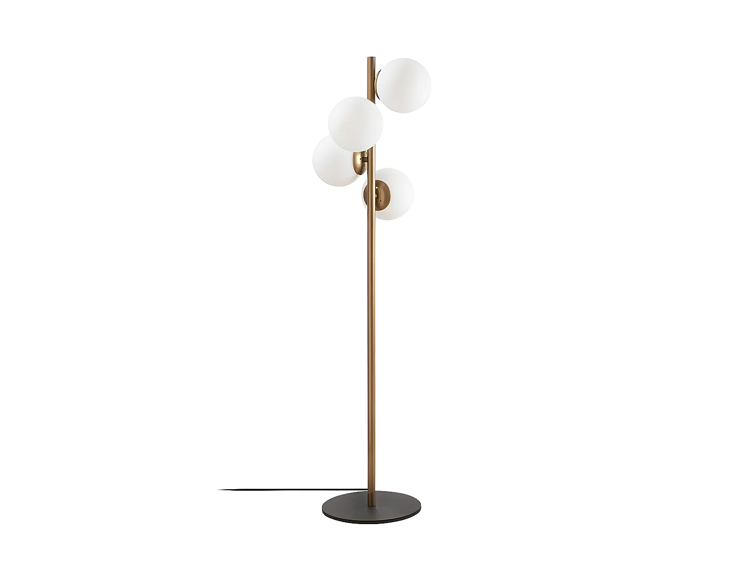 Lampadaire Sinza en métal avec 4 sphères en verre H130cm 4xE27 - Doré