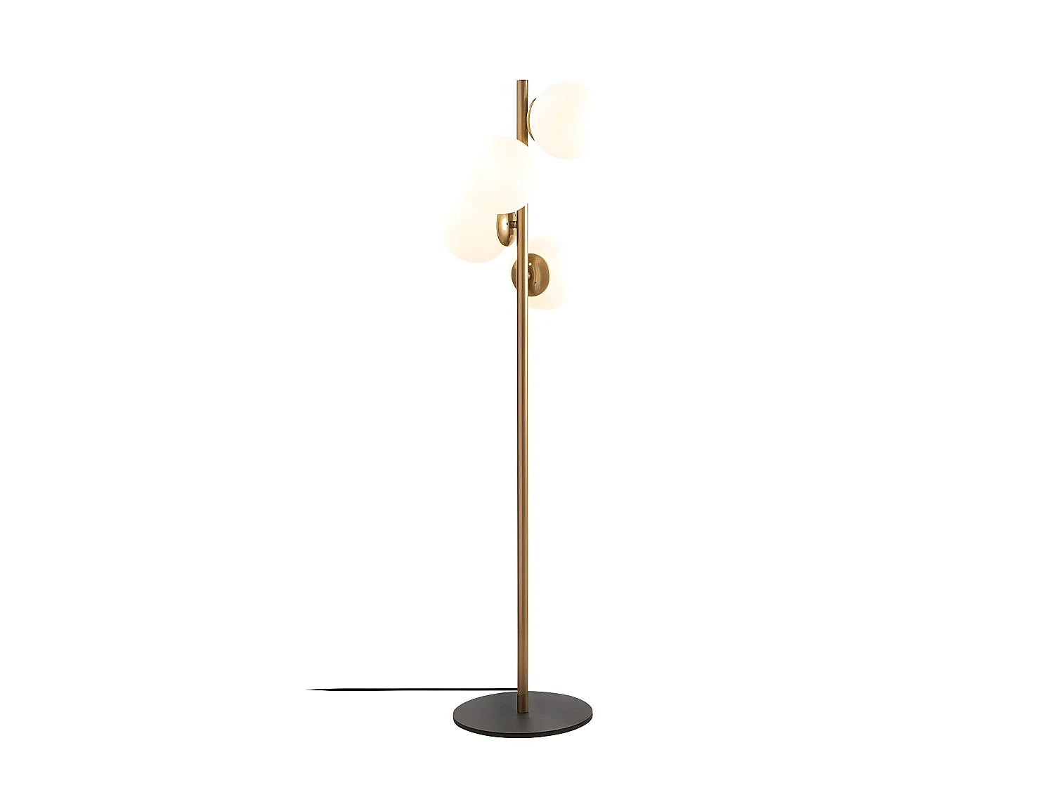 Lampadaire Sinza en métal avec 4 sphères en verre H130cm 4xE27 - Doré