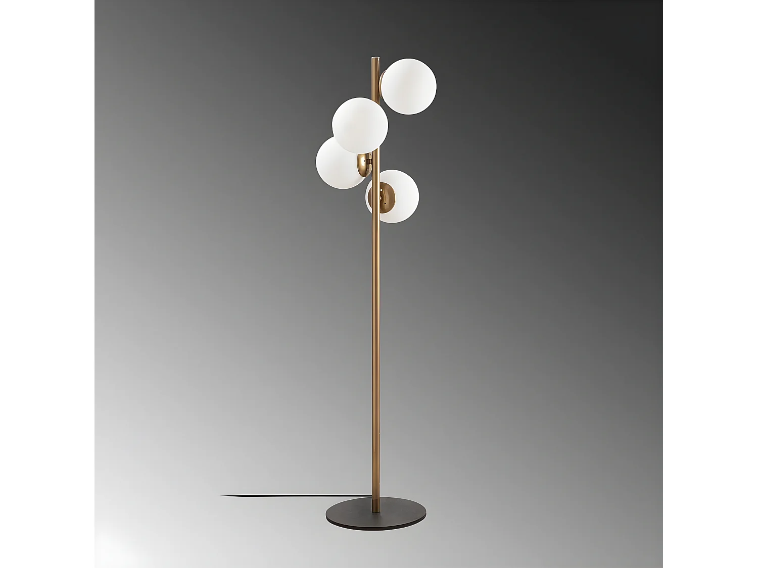 Lampadaire Sinza en métal avec 4 sphères en verre H130cm 4xE27 - Doré