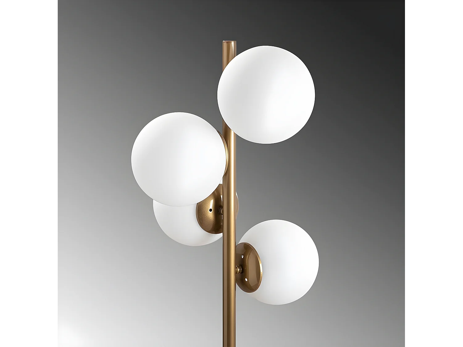 Lampadaire Sinza en métal avec 4 sphères en verre H130cm 4xE27 - Doré