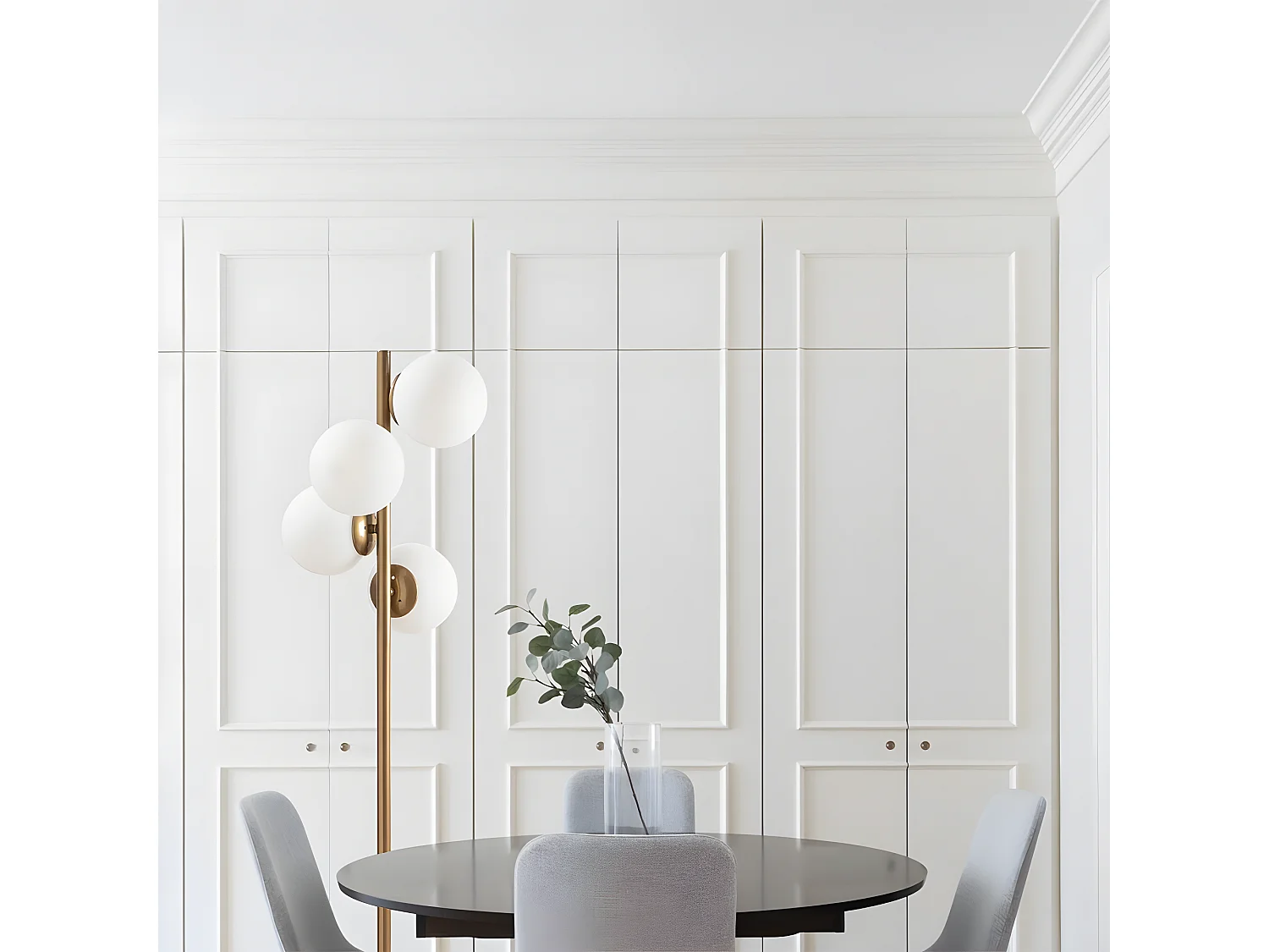 Lampadaire Sinza en métal avec 4 sphères en verre H130cm 4xE27 - Doré