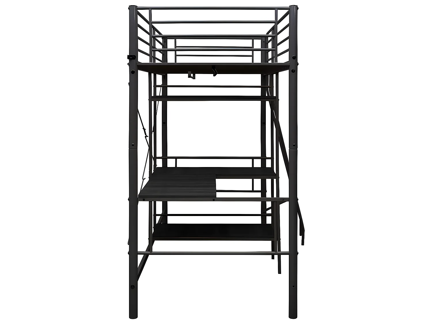 Lit superposé-90 x 200 cm avec table Noir Métal 90x200 cm PSS54441