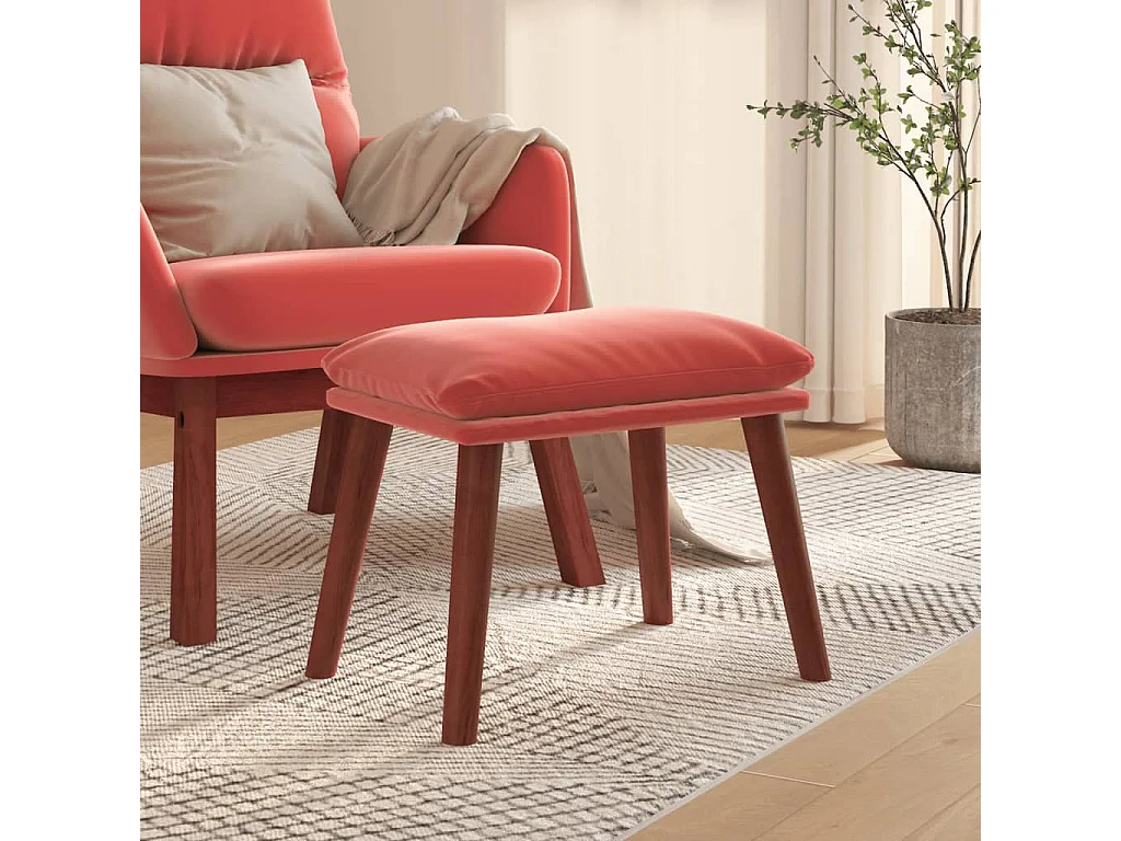 Repose-pied Rose 45x29,5x35 cm Velours