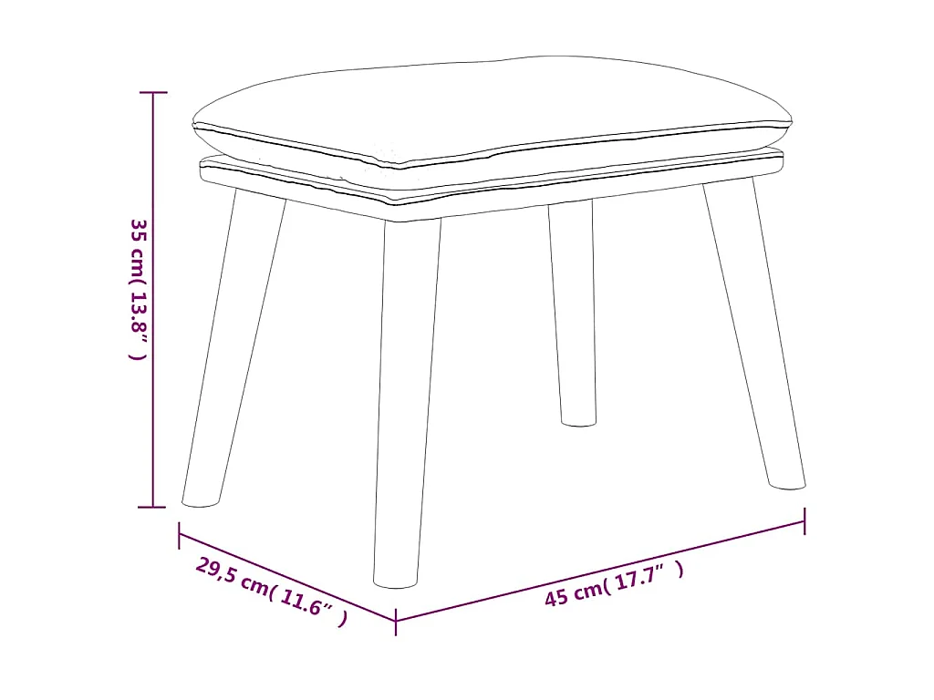 Voetenbank 45x29,5x35 cm fluweel roze