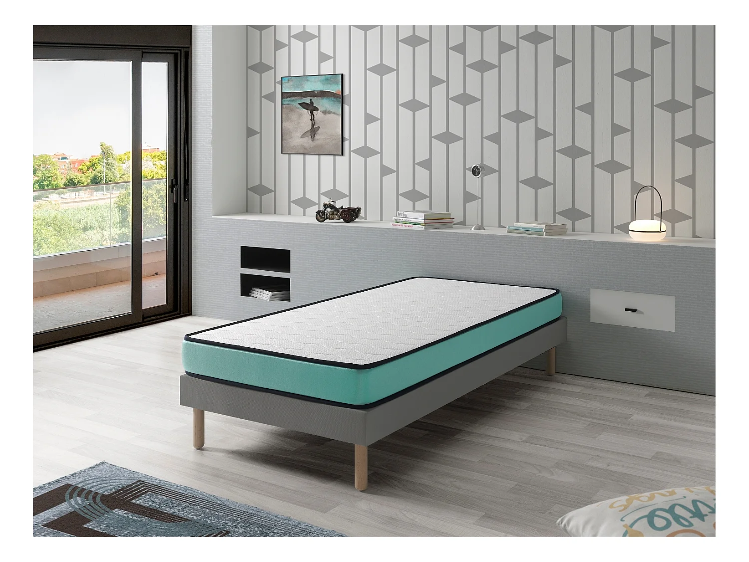 Matras 105x200 PROMO CONFORT Dikte 14 CM Ergonomisch, Ademend, Traagschuim. Ideaal voor onderschuifbed