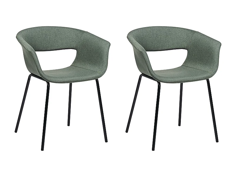 Lot de 2 chaises de salle à manger ELMA Vert foncé