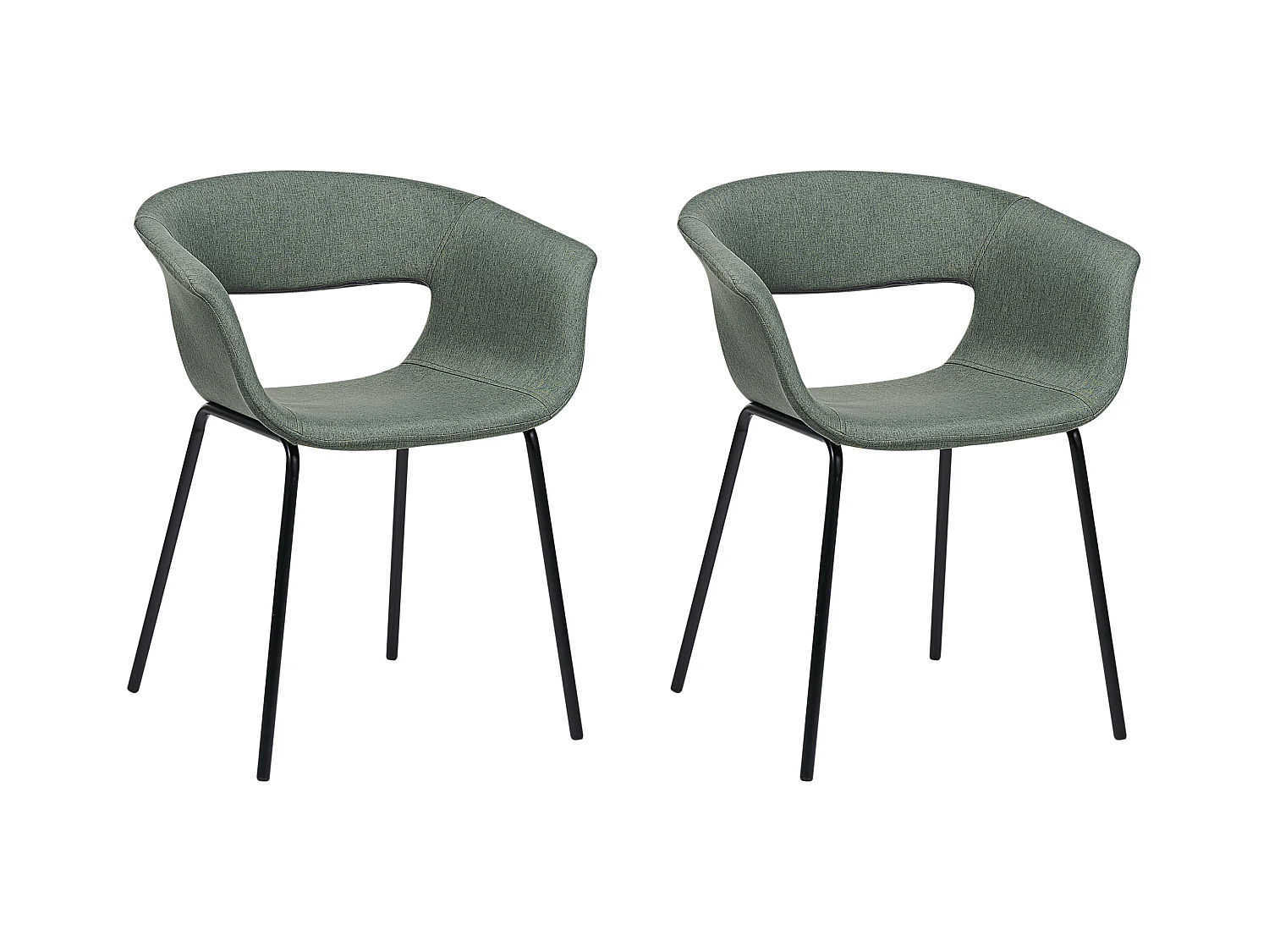 Lot de 2 chaises de salle à manger ELMA Vert foncé
