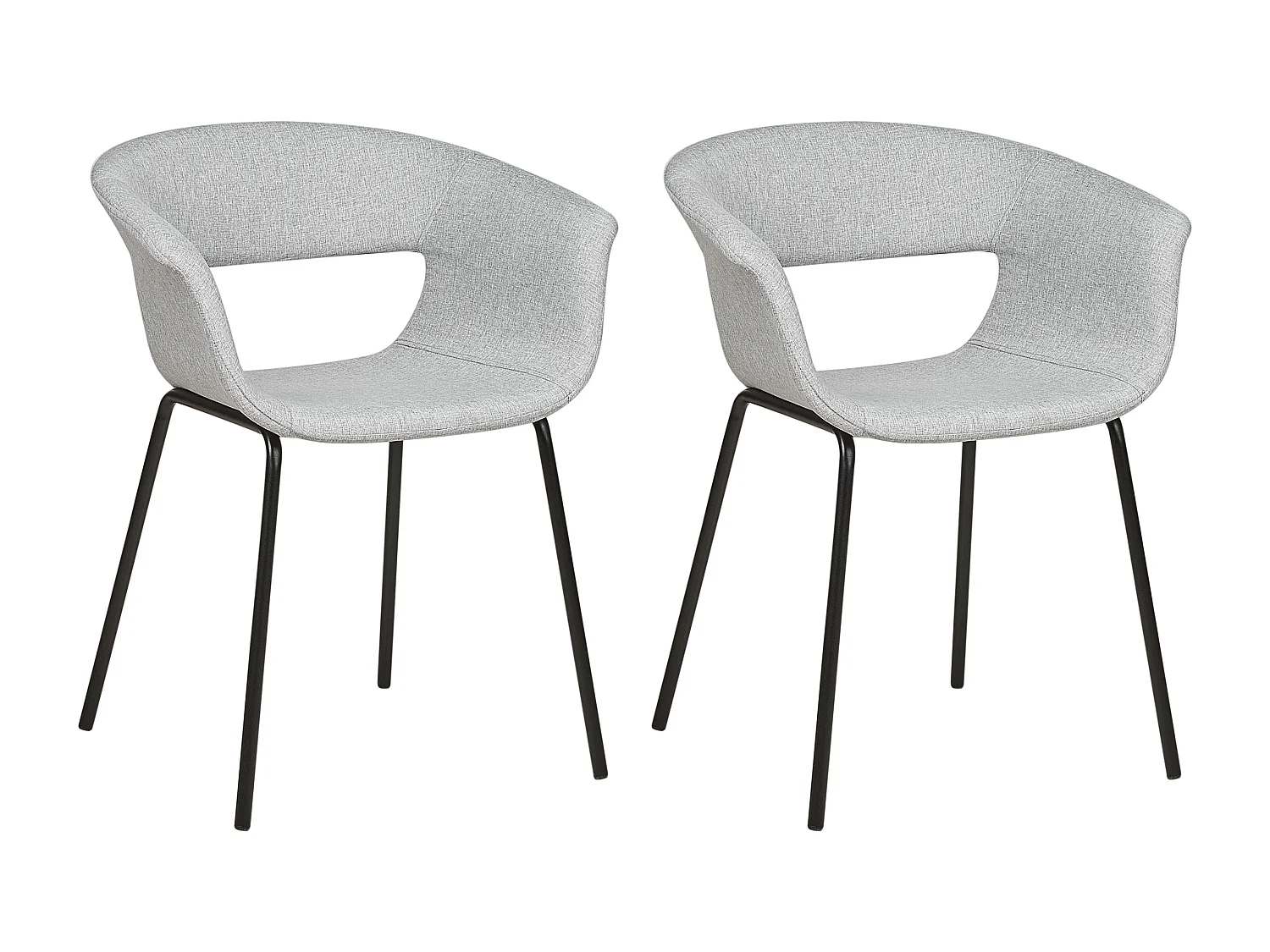 Lot de 2 chaises de salle à manger ELMA Gris clair