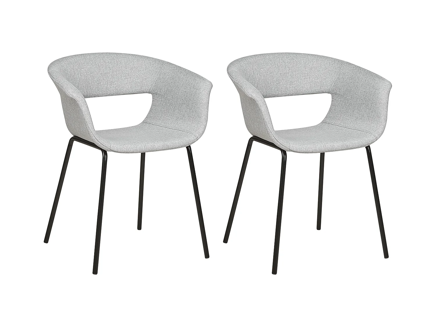 Lot de 2 chaises de salle à manger ELMA Gris clair