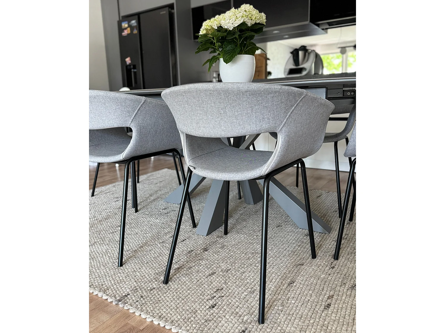 Lot de 2 chaises de salle à manger ELMA Gris clair