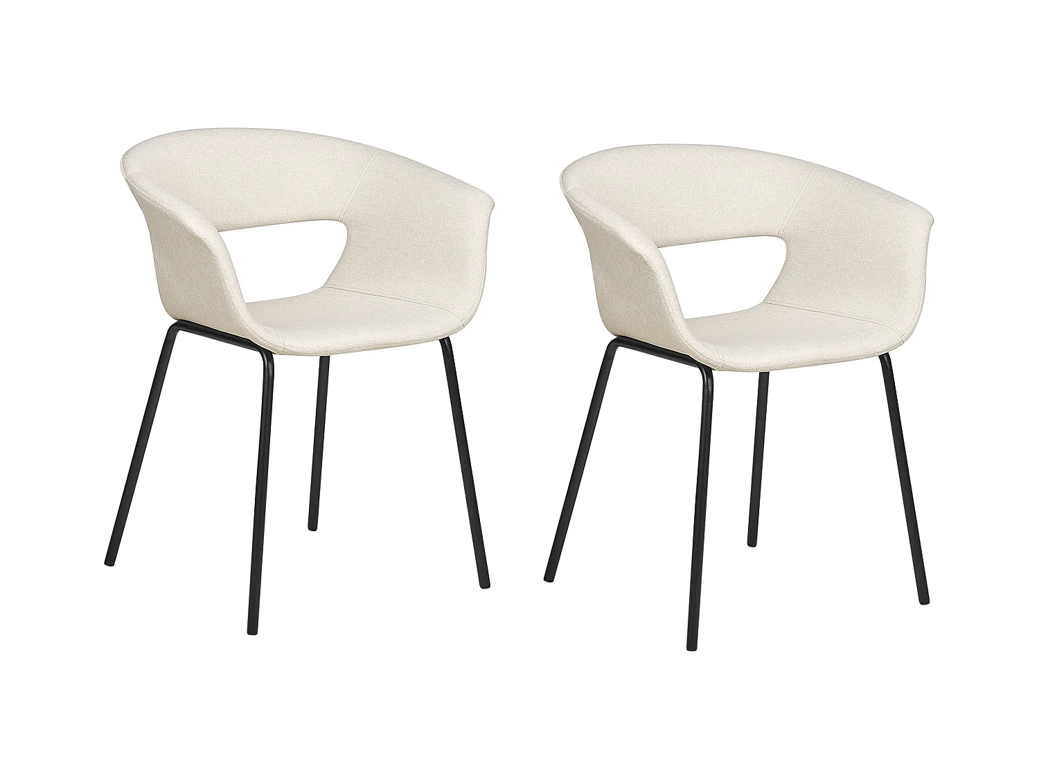Lot de 2 chaises de salle à manger ELMA Beige clair