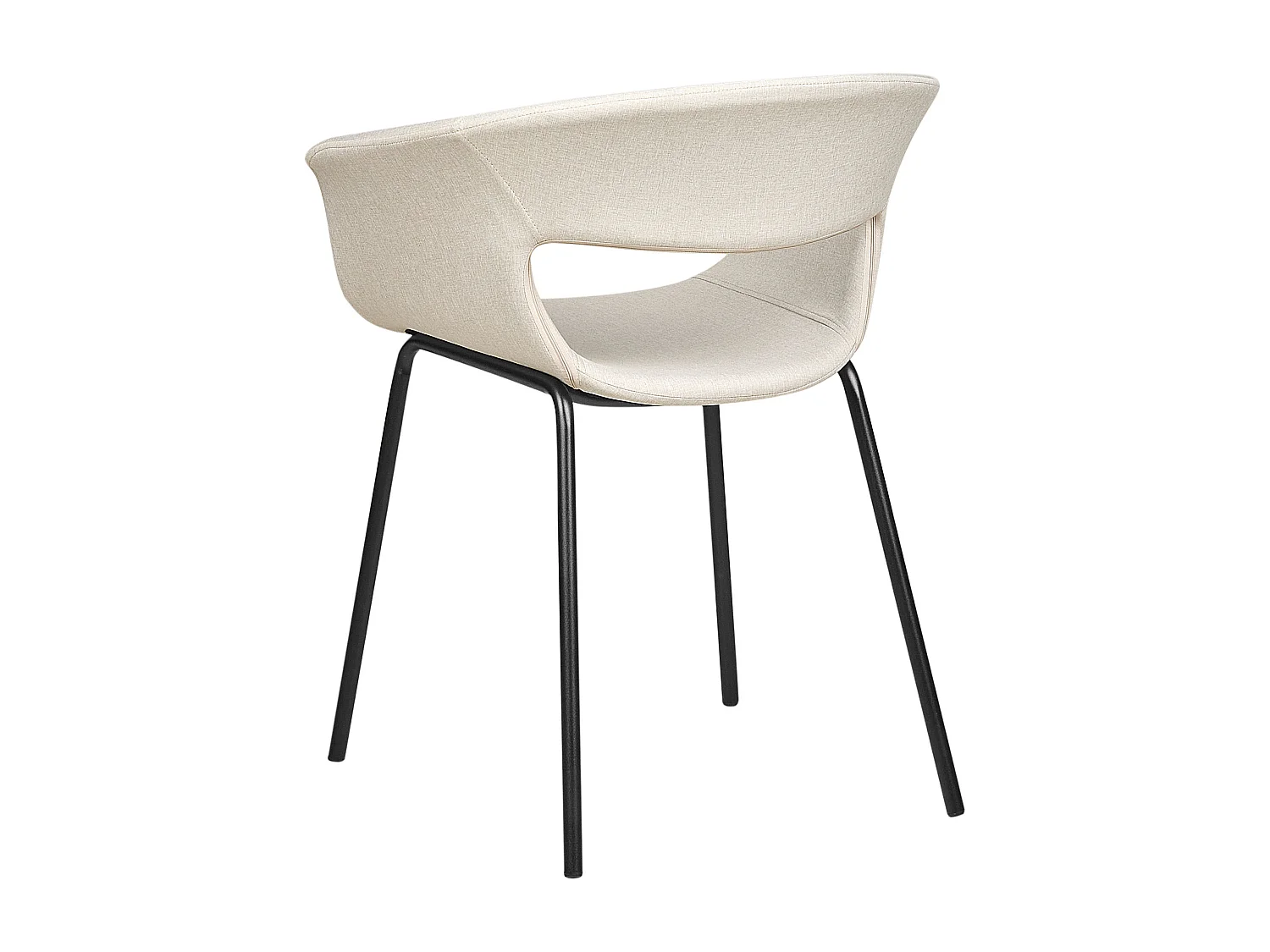 Esszimmerstühle 2er Set aus Stoff beige/hellbeige schwarz modernes Design Elma