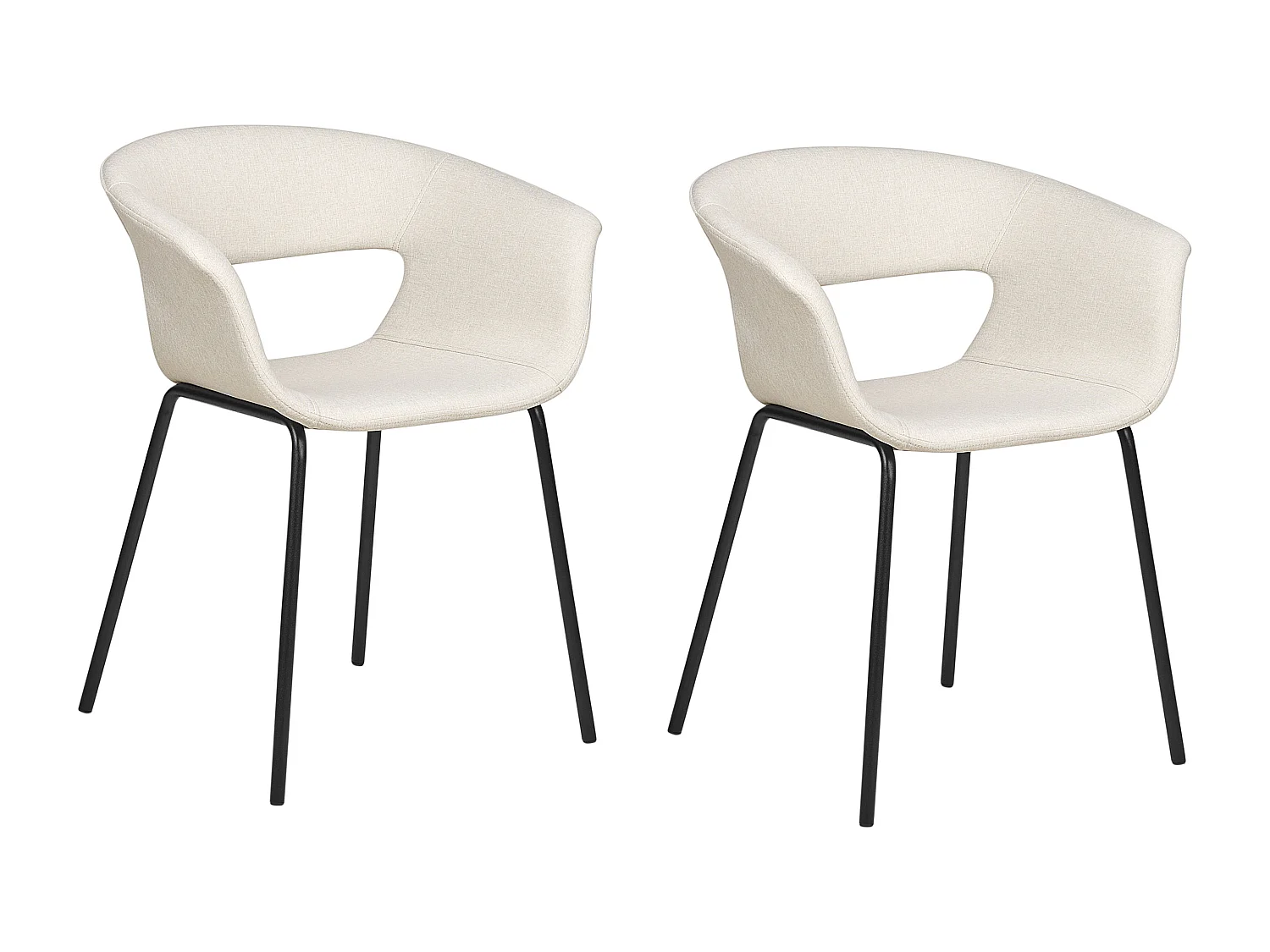 Lot de 2 chaises de salle à manger ELMA Beige clair