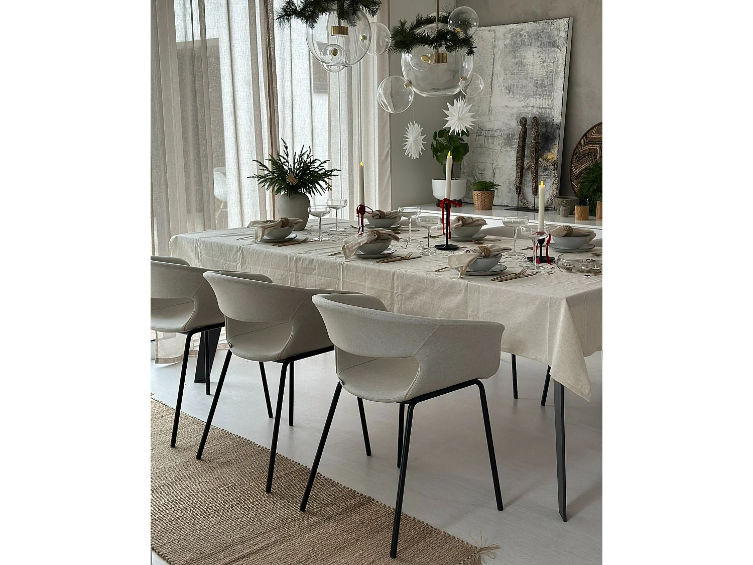 Lot de 2 chaises de salle à manger ELMA Beige clair