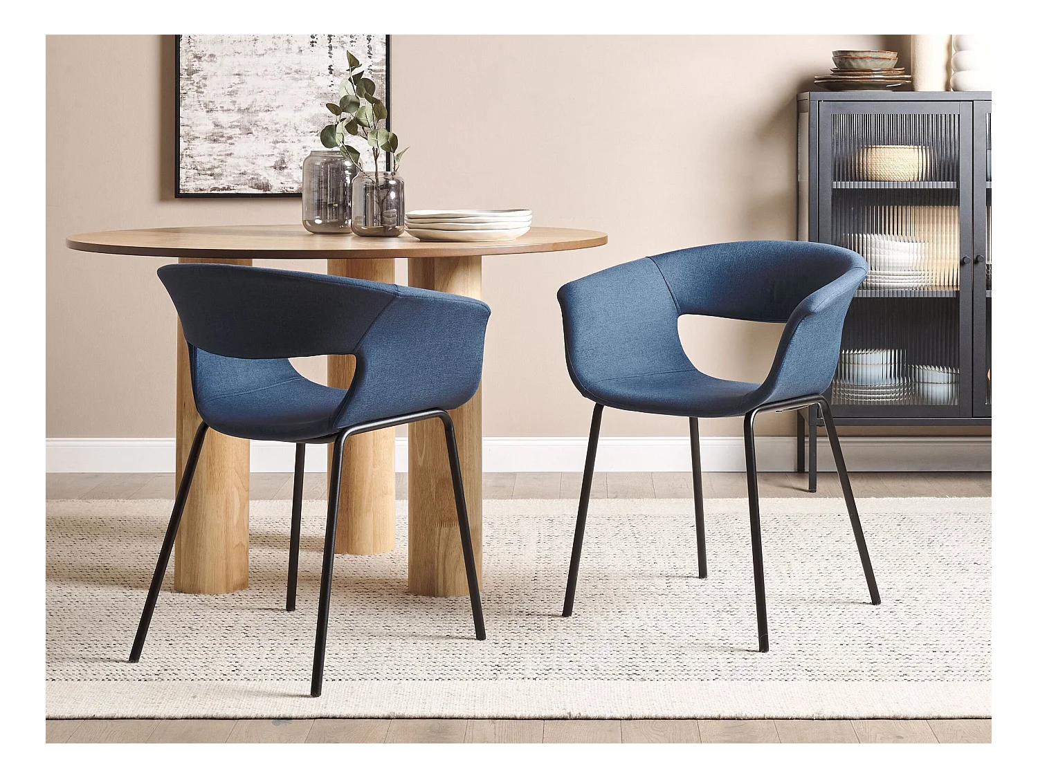 Set van 2 eetkamerstoelen ELMA Donkerblauw