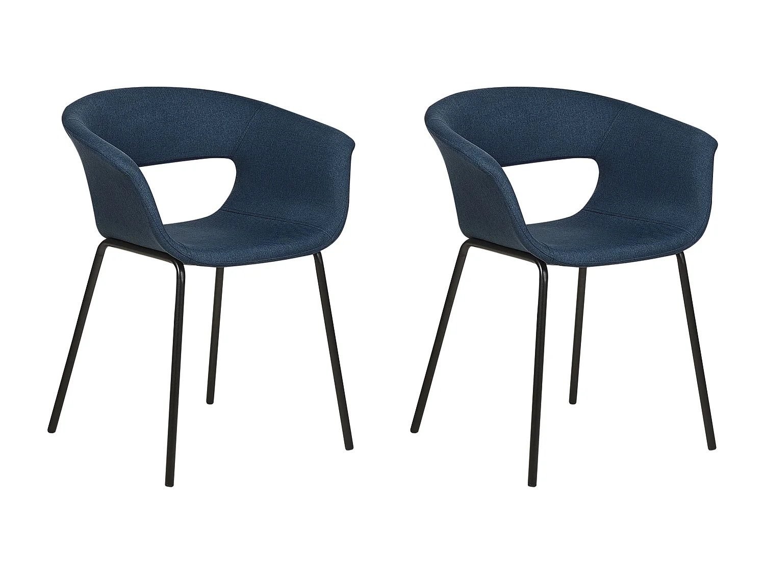 Esszimmerstühle 2er Set aus Stoff blau/dunkelblau schwarz modernes Design Elma