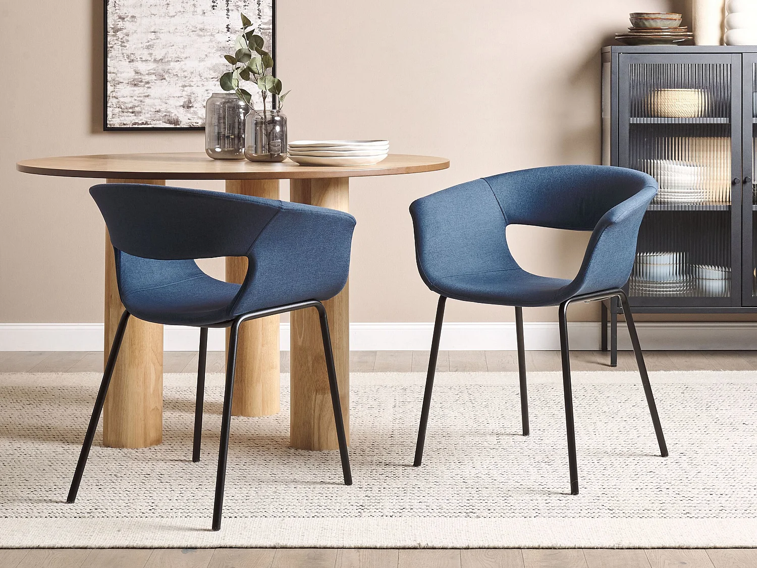 Set van 2 eetkamerstoelen ELMA Donkerblauw