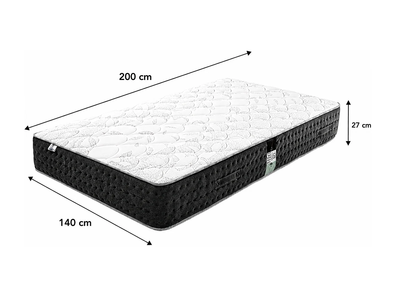 Colchón Serenity muy firme 140 x 200 cm muelles ensacados espuma de alta densidad + 2 almohadas + edredón