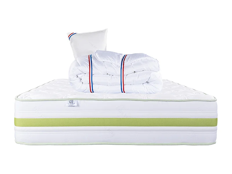 Matelas 90x190 cm, Rêverie, 30 cm, mémoire de forme, ferme + 1 oreiller + couette