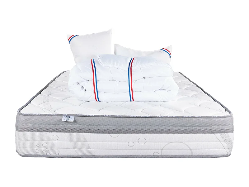 Matelas 160x200 cm, ViscoPlus, 26 cm, mémoire de forme, ferme + 2 oreillers + couette