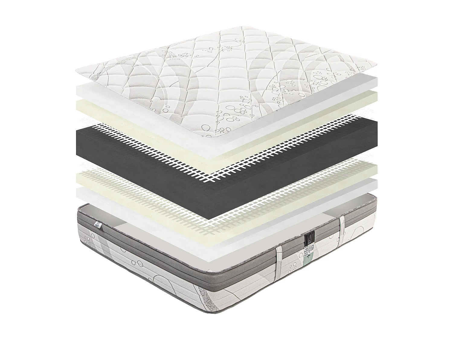 Matelas 160x200 cm, ViscoPlus, 26 cm, mémoire de forme, ferme + 2 oreillers + couette