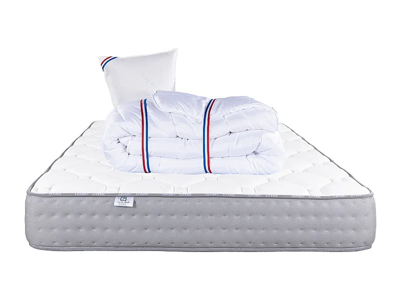 Matelas 90x190 cm, Zen, 20 cm, mémoire de forme, ferme + 1 oreiller + couette