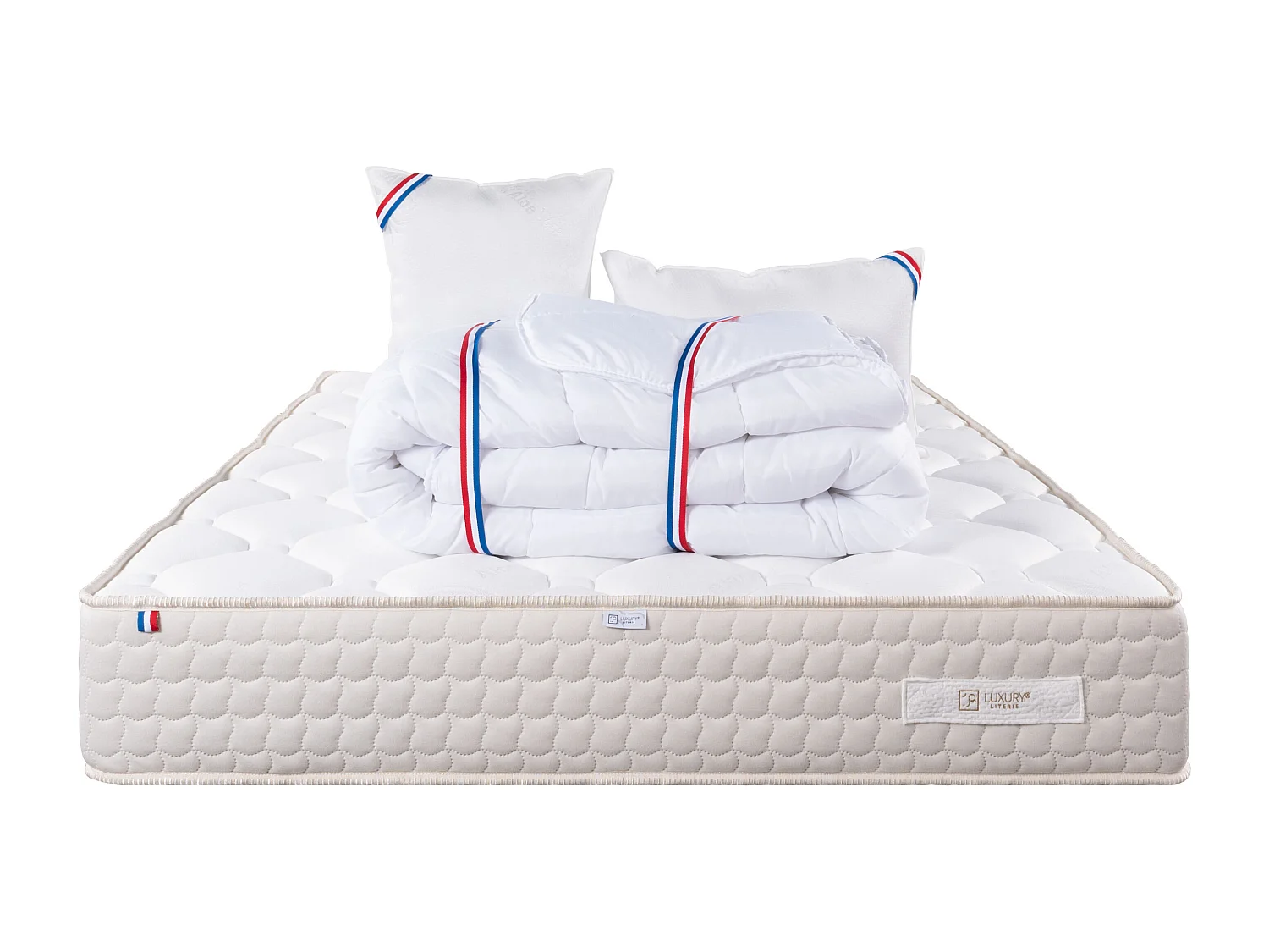 Matelas 140x190 cm, Sublime, 20 cm, mémoire de forme, ferme + 2 oreillers + couette