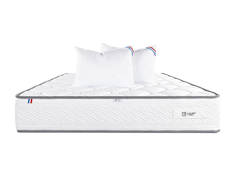 Matelas 140x190 cm, Iris, 20 cm, mémoire de forme, ferme + 2 oreillers