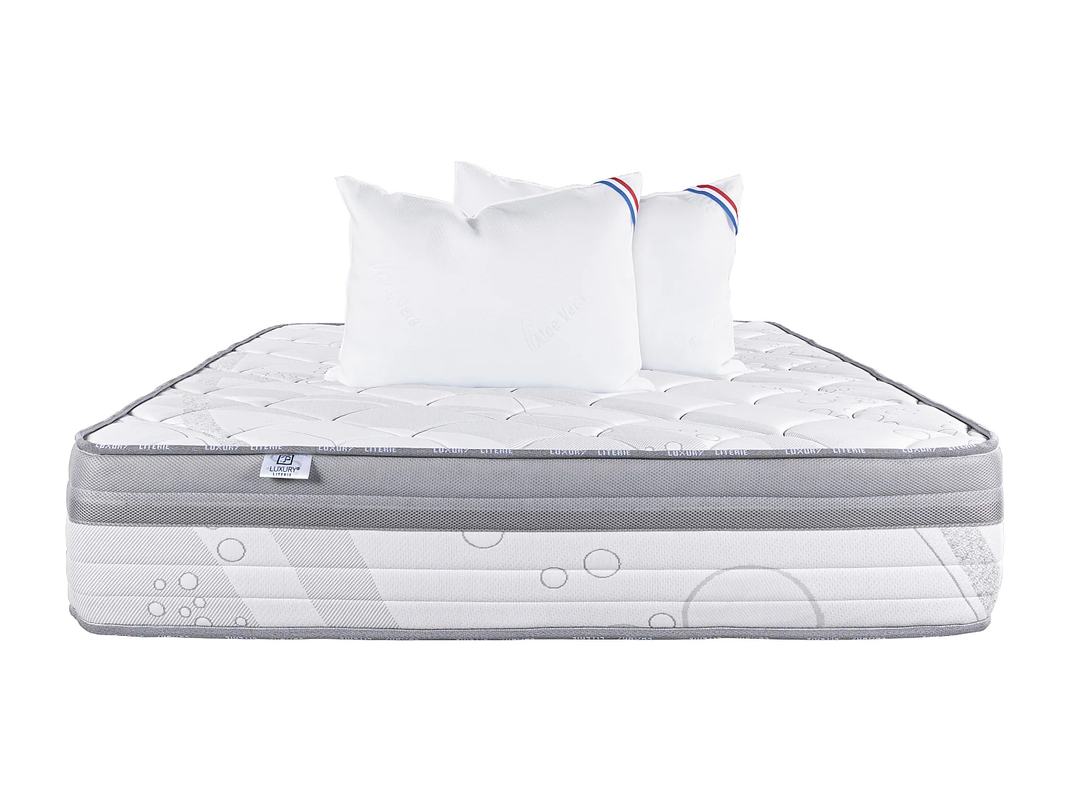 Matelas 160x200 cm, Relaxation, 26cm, Ressorts Ensachés, Soutien ferme + 2 Oreillers