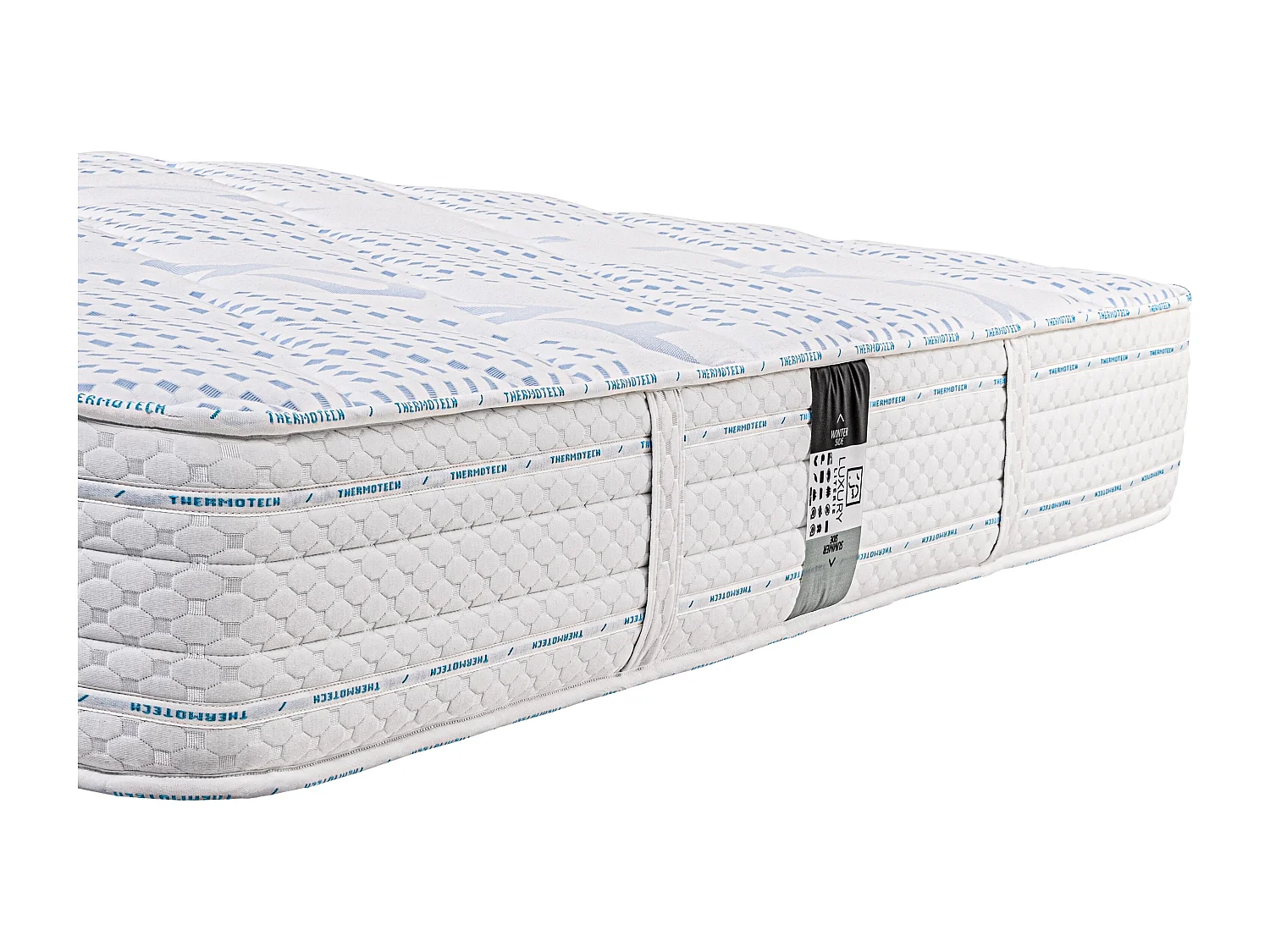 Colchão 90x190 cm, Funnybed, 24cm, espuma de memória, firme, zonas de descanso independentes, face verão/inverno